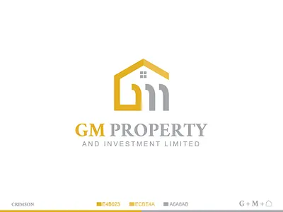 GM Property Logo agency logo branding clean creative creative design flat g logo grey home logo house logo logo m logo orange property logo real estate real estate agency real estate logo