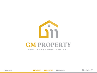 GM Property Logo agency logo branding clean creative creative design flat g logo grey home logo house logo logo m logo orange property logo real estate real estate agency real estate logo