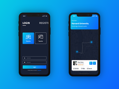 Track a Kid adobexd app blue dark app dark blue dark color design designs gradient gradient color gradient design gradient icons kid track ui user experience user interface ux