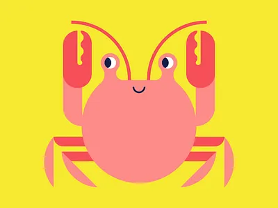 Happy Crab! animal colour palette crab illustration summer vector