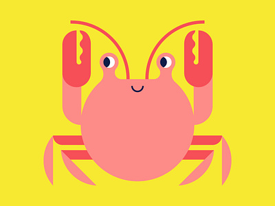 Happy Crab! animal colour palette crab illustration summer vector