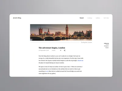 Daily UI - Jessie's Blog app article blog blogpost clean concept dailyui design inspiration minimal typography ui ui design ux ux design web web design