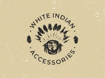 White Indian accessories accessory art boho feather indian injun leader logo plumage vector