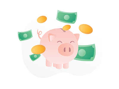 Piggy Bank bank branding dribbble gradient graphic illustration interface money ui art vector youth