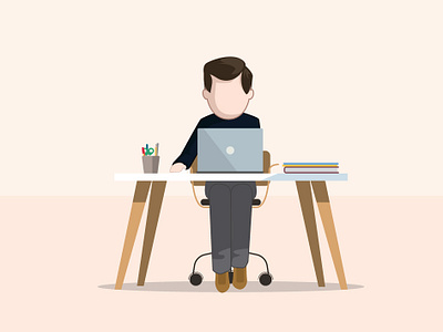 Bureaux Du Futur - work desk character design desk desktop human illustration illustrator office vector work work desk worker