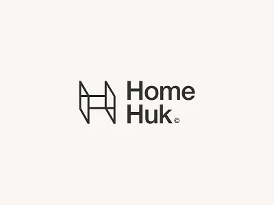 Homehuk brain branding concept design flat furniture graphic graphic deisgn home home alone icon illustration logo minimal minimalist typography vector