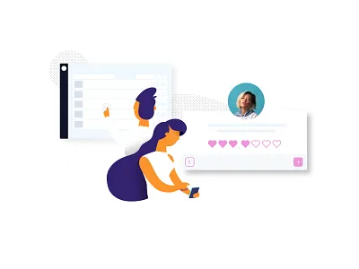 Satisfaction form app app apps application application application ui character form illustration spot illustration survey vector