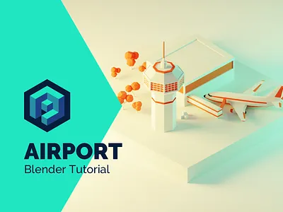 Airport Tutorial in Blender 2.8 3d airplane airport blender design diorama illustration isometric low poly lowpoly lowpolyart model render