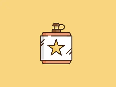 Hip Flask color design flask flat hipflask icon line