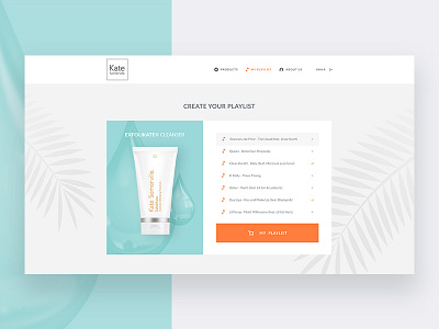 Kate Somerville website blue card clean design interace landing page product ui ux web