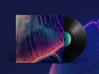 水母 - Album Cover abstract album album art album artwork album cover album cover design calm cloud color dark blue design flower geometry gradiant illustration kev andré perrin light medusa neon space