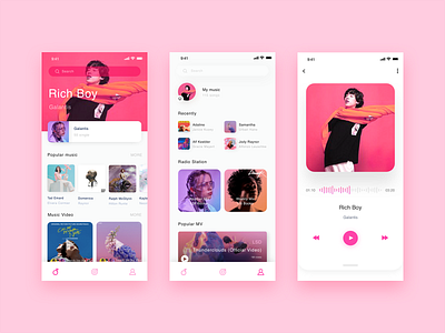 App music playing interface app design music ui