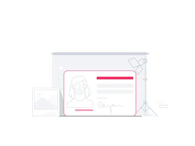 Remember to upload a photo of your ID card 📸 app card fintech girl id card identity illustration license photo picture portrait startup upload