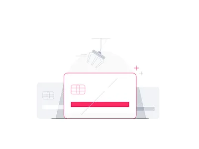 Request your card 💳 ✨ app card claw credit fintech flat game hook illustration money new startup