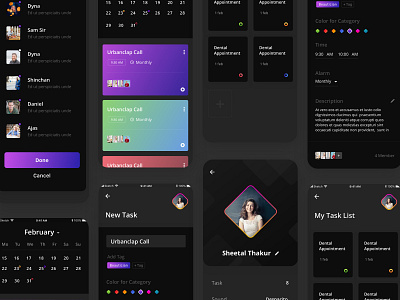 To do List App app application calendar creative dark dark background design modern planning schedule sketch task theme todo list ui uiux