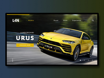 Lambo Urus design lamborghini ui ux webdeisgn