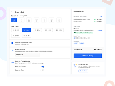 Booking Details booking cart confirm confirmation date selection details help page payment proceed to pay web