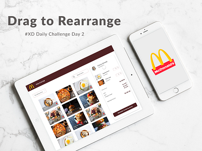 Drag to Rearrange experience in a restaurant POS branding day2 dragtorearrange ui ux xd xddailychallenge