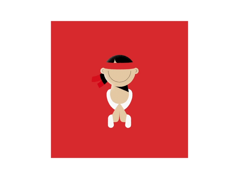 Zen 2d after effects animation character design gif illustration illustrator loop motion motiondesign ninja zen