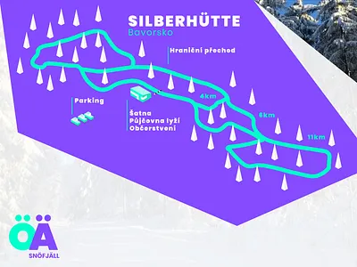 Nordic ski track illustrated branding graphic design maps nordic ski ski