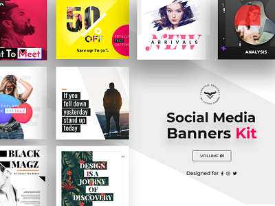 Social Media Kit Volume I blog business creative fashion kit magazine media one pack quotes social volume