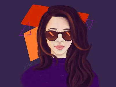 Portrait digital drawing illustration procreate