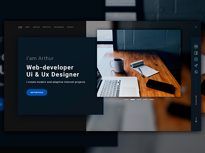 Fisrt Screen of Web Developer / Ui & Ux Designer Portfolio 2k19 adobephotoshopcc atizay inspiration concept digitaldesign graphicdesign inspiration portfolio webdesign