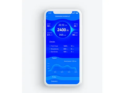 Swimming Workout app branding design illustration typography ui ux
