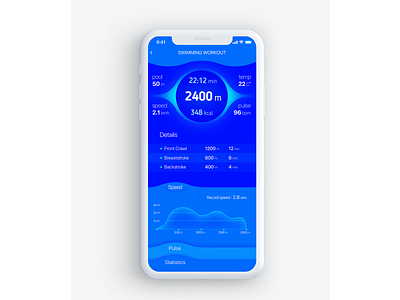 Swimming Workout app branding design illustration typography ui ux