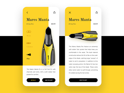 Diving Store App app clear design diving ecommerce ios minimal mobile online photoshop shop store ui ux