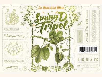 La Belle et la Bière - SunnyD Tripel beer beer branding beer label branding branding design design label quebec