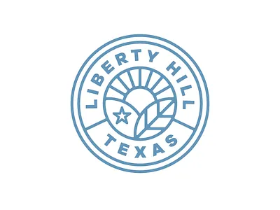 Texas Town Logo badge badge logo blue branding design hill icon illustration logo nature sun texas vector