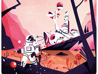 Planet Hugs! architecture city cityscape futurism illustration illustrator minimalist retro texture vector