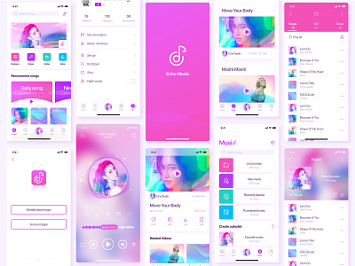 Daily practice: music player APP style exploration app ui ux 卷筒纸 应用 插图 设计