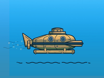 Jacqueline/Deep Search deep search illustration life aquatic line illustration submarine submersible team zissou wes anderson