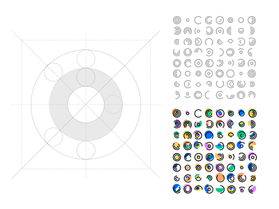 Circular Composition / Concentric Circles Study abstract app art direction brand branding composition data design geometric geometry grid icon illustration logo logotype pattern shapes swiss design ui vector