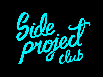 Side Project Club branding calligraphy design lettering logo logotype typography