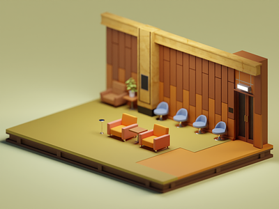 The Grand Budapest Hotel 3d b3d blender cycles grand budapest hotel hotel illustration isometric lowpoly render room wes anderson