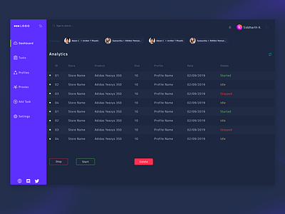 Axis Supreme Bot | Dashboard Design v2 dark dashboard dashboard dashboard design dashboard template dashboard ui design gradient