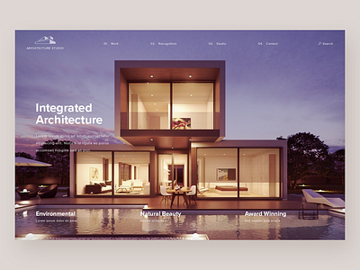 Architecture Studio - Website Concept homepage minimal ui ui deisgn ux web website website concept