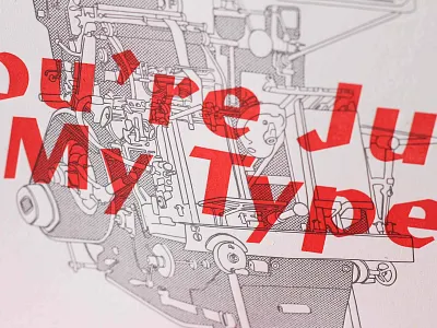 Just My Type Letterpress Poster Print halftone letterpress poster