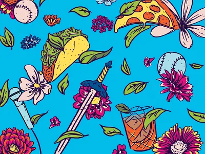 Spring N Things flowers illustration pattern taco