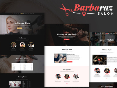 BarBaRaz - Hair Saloon & Beauty Parlour PSD Template barber barber business barber shop barber template barber website beauty beauty parlour hair cut health care massage parlour salon saloon skin care wellness