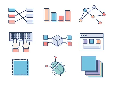 Illustration Library- Sample flat icons illustration tech tech design