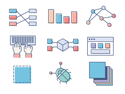 Illustration Library- Sample flat icons illustration tech tech design