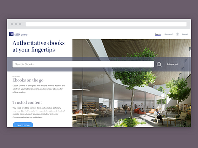 Ebook Central Rebranding Concept ebooks elegant enterprise ux product design ui design ux design