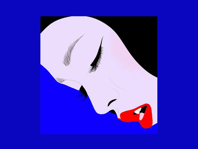 Red Lips blue cateye design digital emilysearle illustration ipad lips mascara procreate red