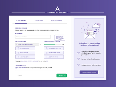 AdvanceRecruitment resume speedui ui upload resume