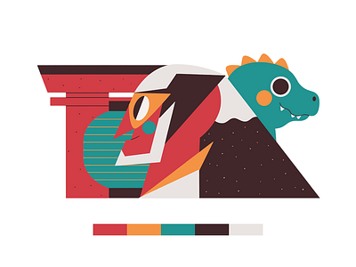 PANTOENERO 26 character design colombian color palette design godzilla graphic design illustration ilustración japan jhonny núñez pantoenero2019 vector