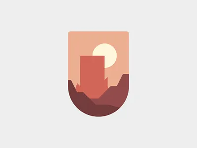 Desert Badge badge badge design branding color desert design flat icon illustration pastel red simple vector